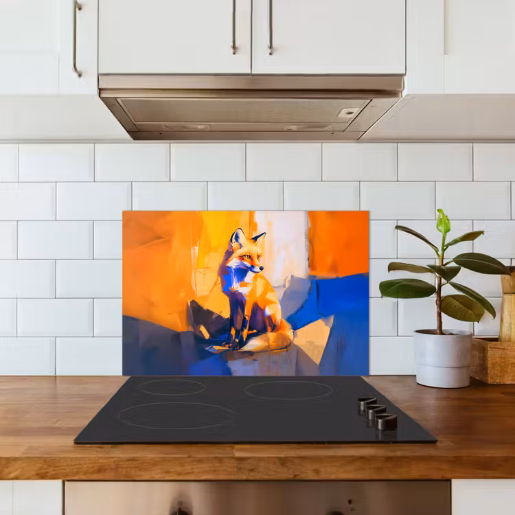 Spatscherm keuken - Vos - Oranje - Vormen - Abstract — 3