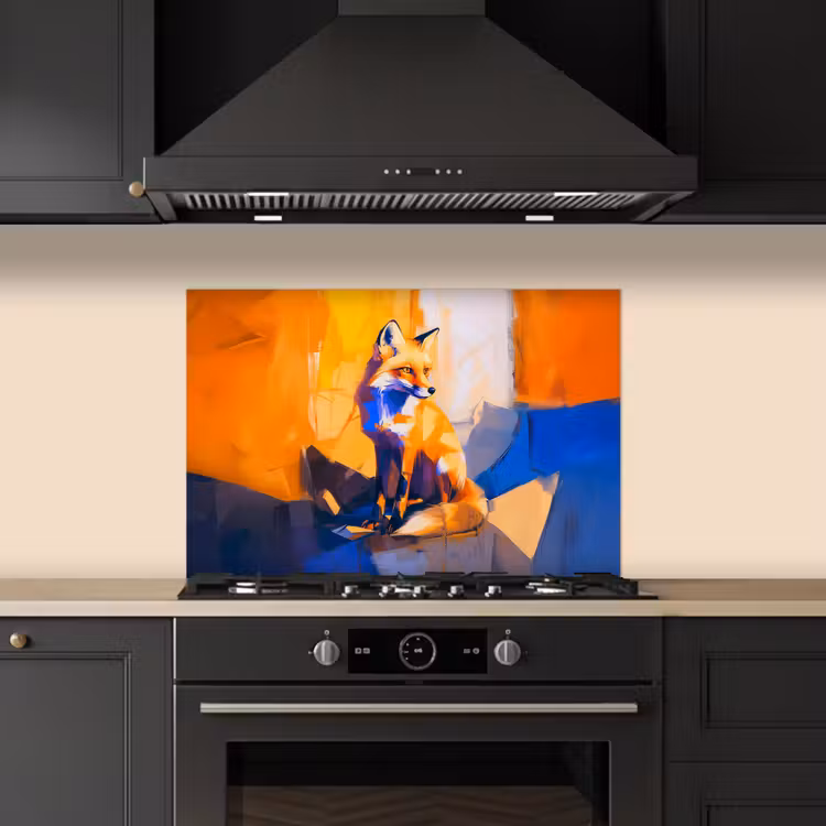 Spatscherm keuken - Vos - Oranje - Vormen - Abstract — 5