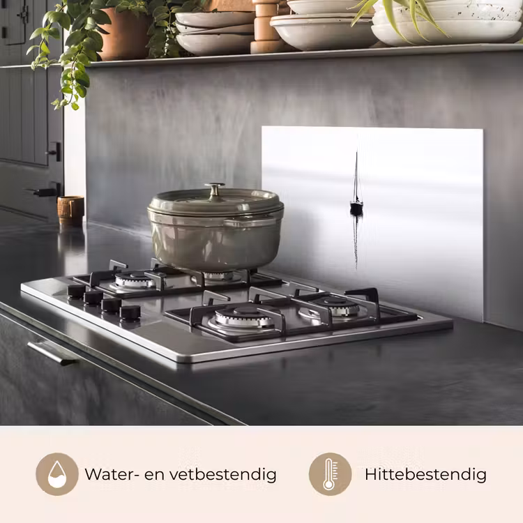 Spatscherm keuken - Zeilboot - Zwart - Water - Silhouet — 2
