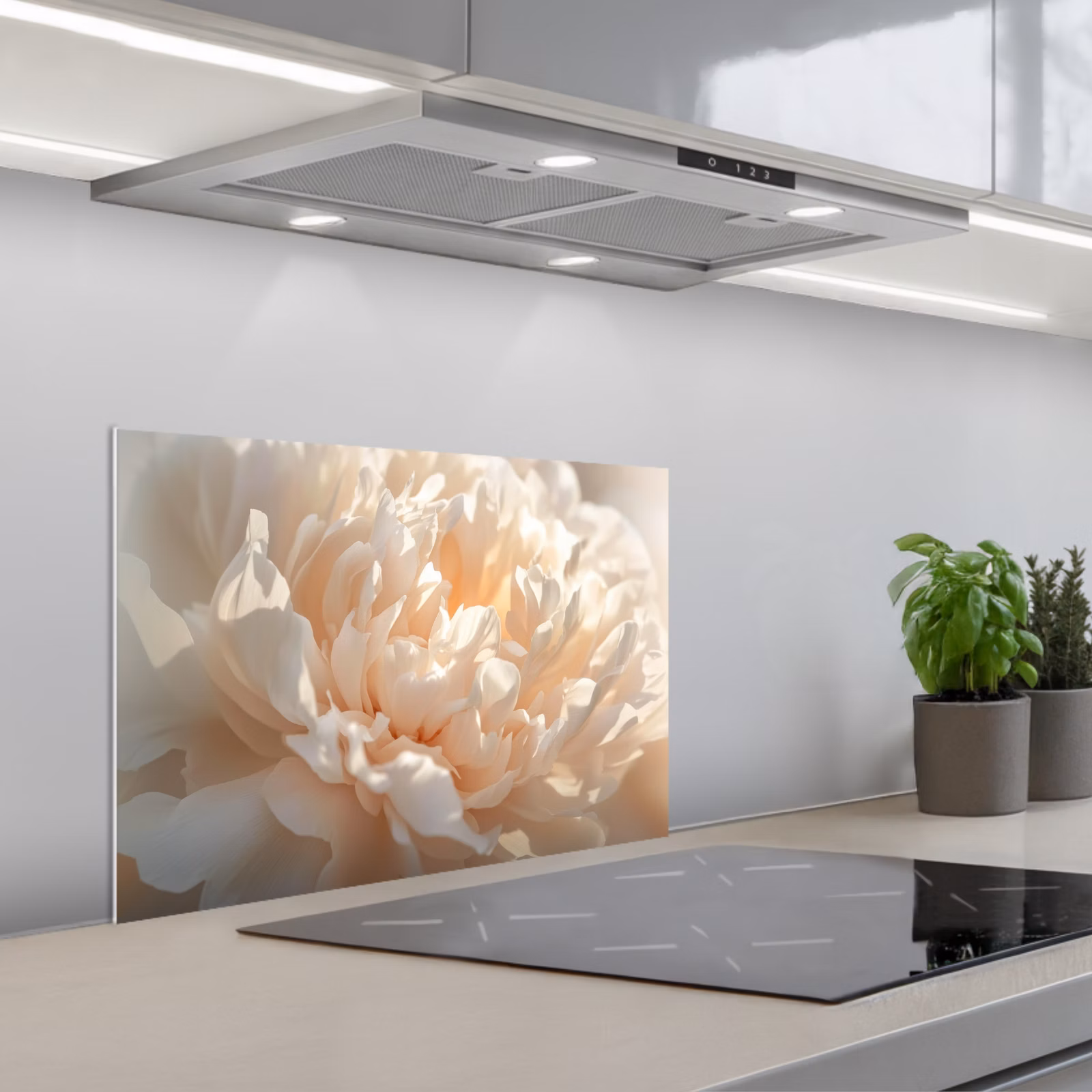 Spatscherm keuken - Close up - Pioenroos - Lichtroze — 1