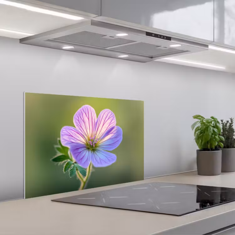 Spatscherm keuken - Bloem - Close up - Paars — 1