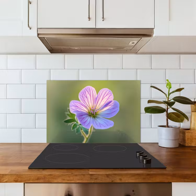 Spatscherm keuken - Bloem - Close up - Paars — 3