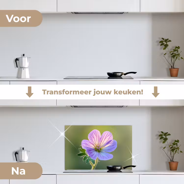 Spatscherm keuken - Bloem - Close up - Paars — 7