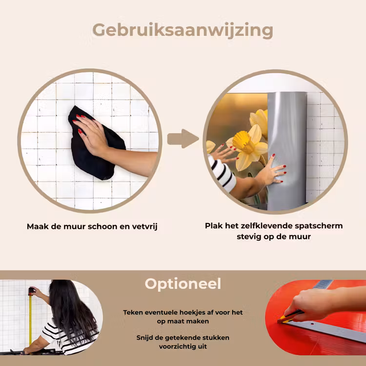 Spatscherm keuken - Bloemen - Geel - Wazig — 6