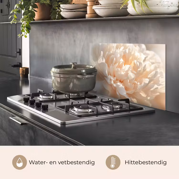 Spatscherm keuken - Close up - Pioenroos - Lichtroze — 2