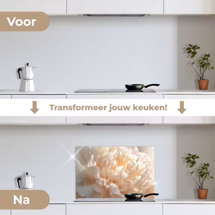 Spatscherm keuken - Close up - Pioenroos - Lichtroze — 7