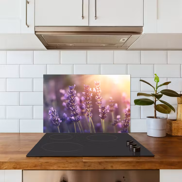 Spatscherm keuken - Lavendelbloemen - Paars - Zonlicht — 3