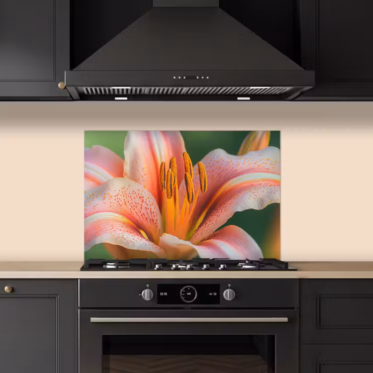 Spatscherm keuken - Lelie - Close up - Lichtroze — 5