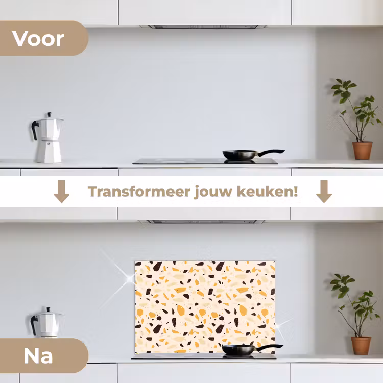Spatscherm keuken - Terrazzo -  Patroon - Geel - — 7