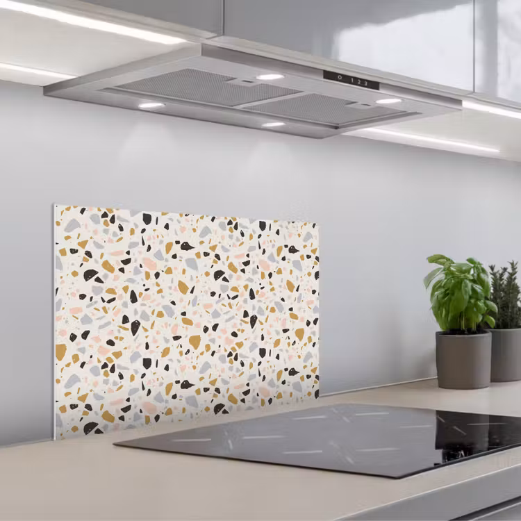 Spatscherm keuken - Terrazzo - Patroon - Neutraal - Zacht - Multi — 1
