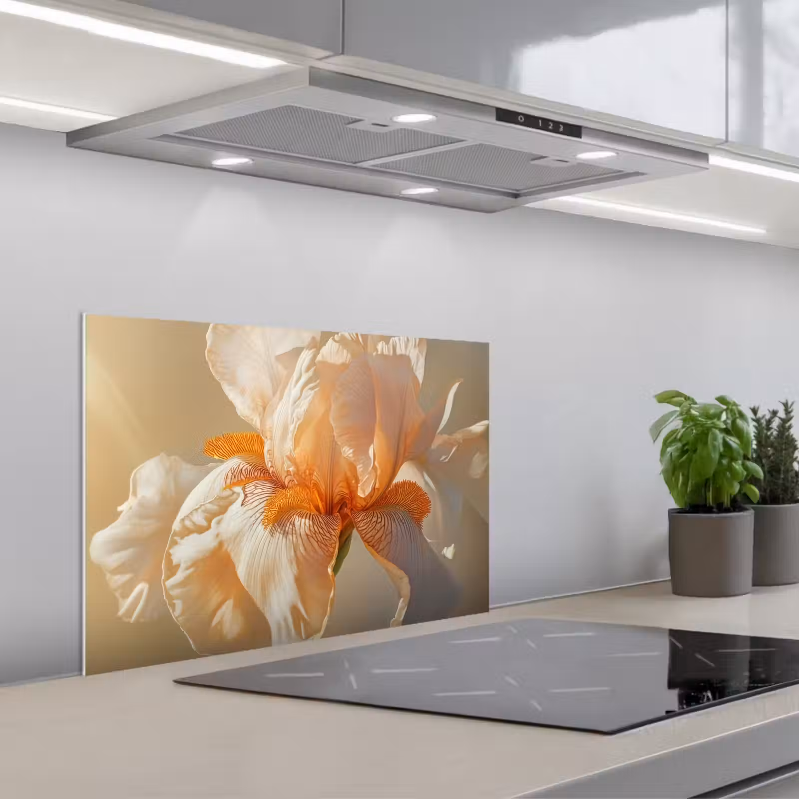 Spatscherm keuken - Close up - Oranje - Iris — 1