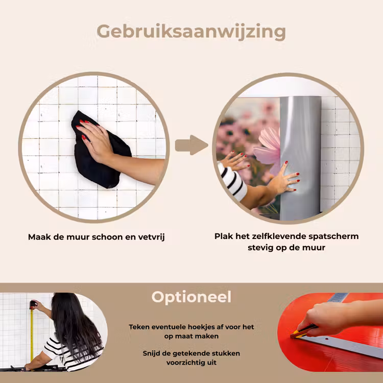 Spatscherm keuken - Bloemen - Paars - Wazig — 6