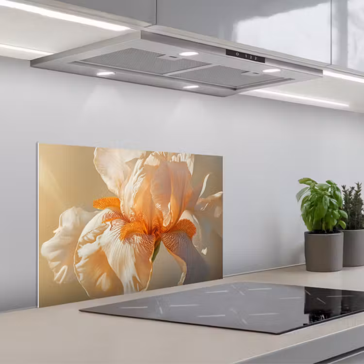 Spatscherm keuken - Close up - Oranje - Iris — 1