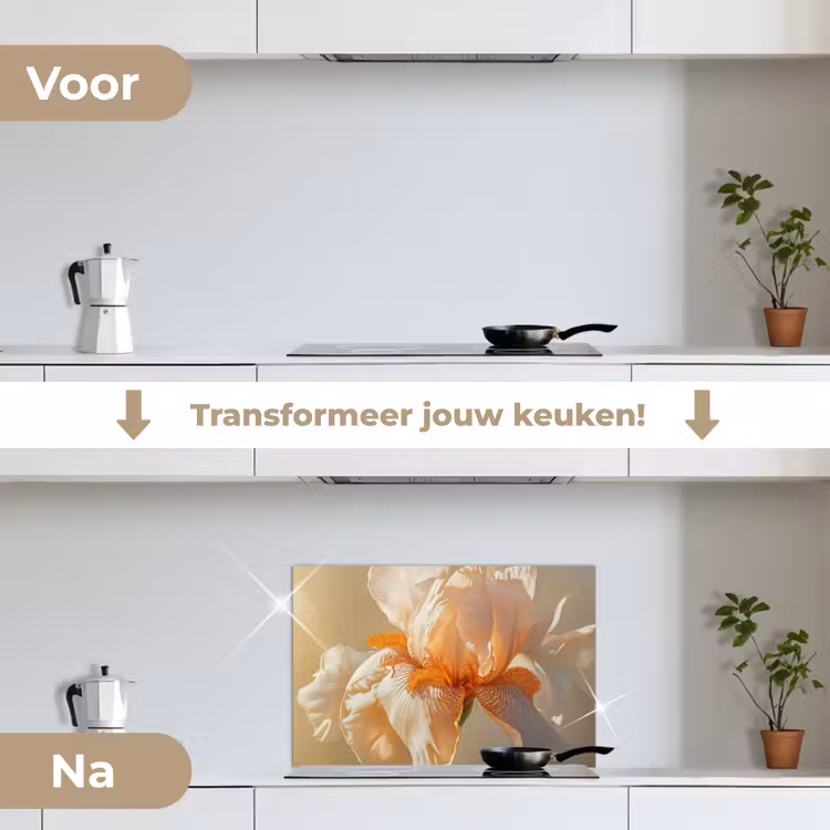 Spatscherm keuken - Close up - Oranje - Iris — 7