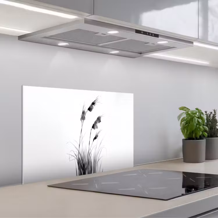 Spatscherm keuken - Minimalistisch - Stelen - Wit — 1