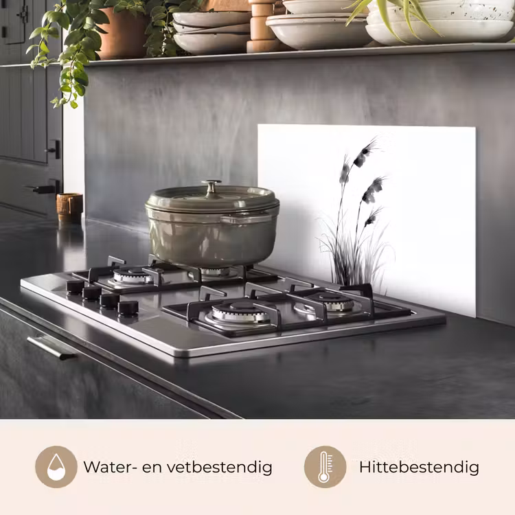 Spatscherm keuken - Minimalistisch - Stelen - Wit — 2