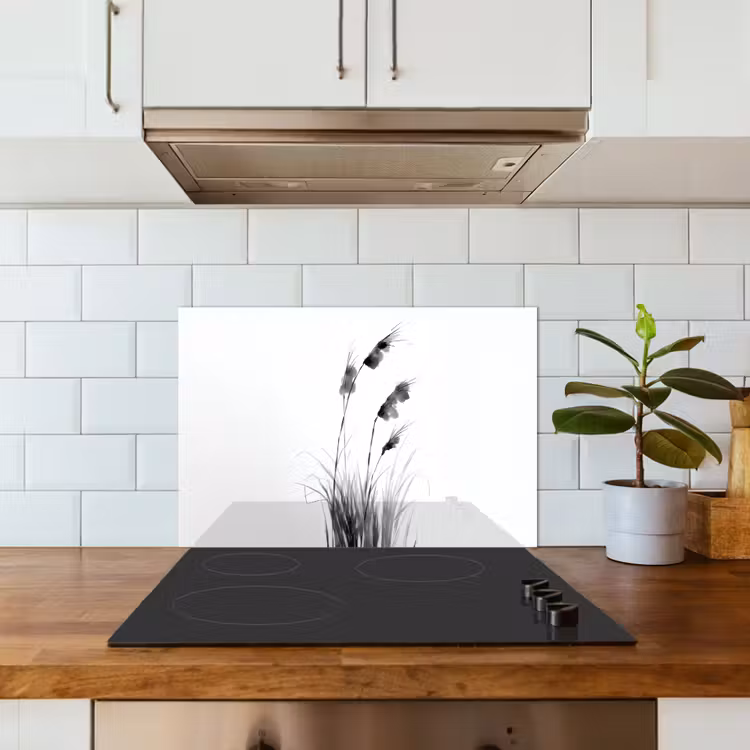 Spatscherm keuken - Minimalistisch - Stelen - Wit — 3