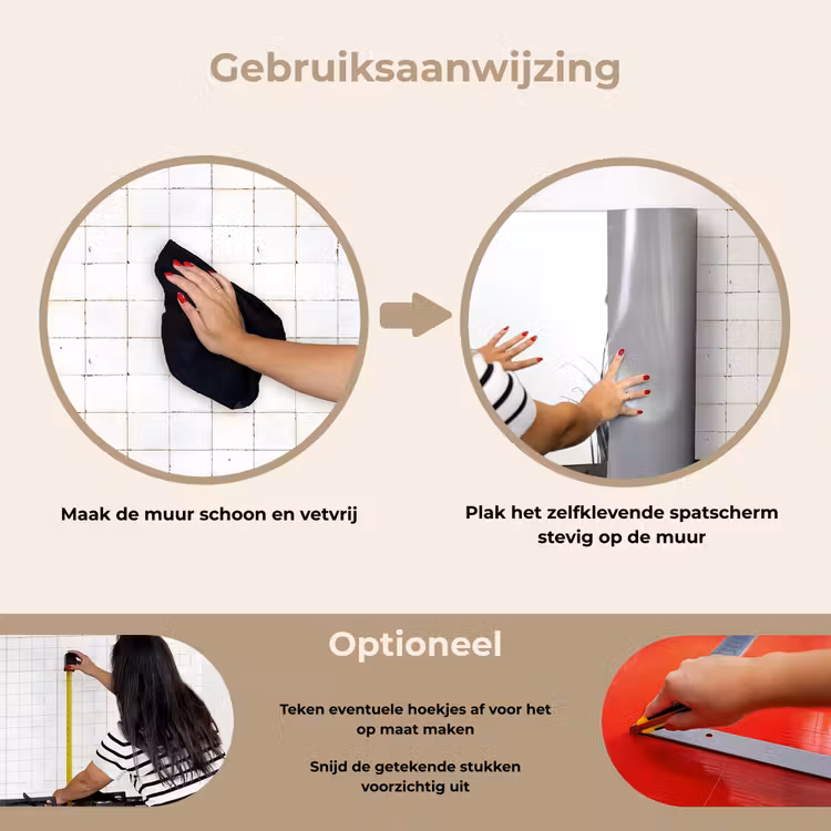 Spatscherm keuken - Minimalistisch - Stelen - Wit — 6