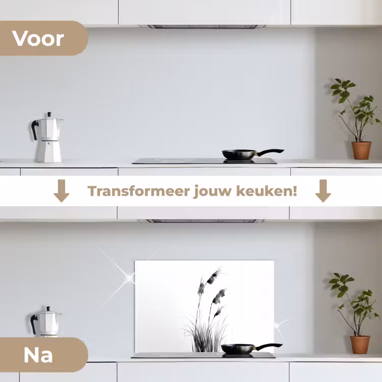Spatscherm keuken - Minimalistisch - Stelen - Wit — 7