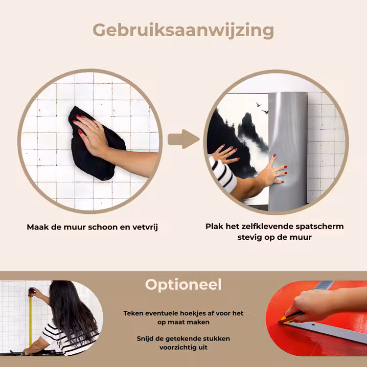 Spatscherm keuken - Roeiboot - Mistig - Bergen - Vogels — 6