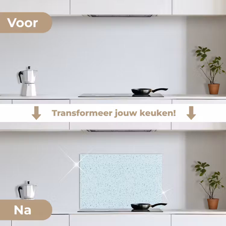 Spatscherm keuken - Terrazzo - Patroon - Kleurrijk - Baby Blauw — 7