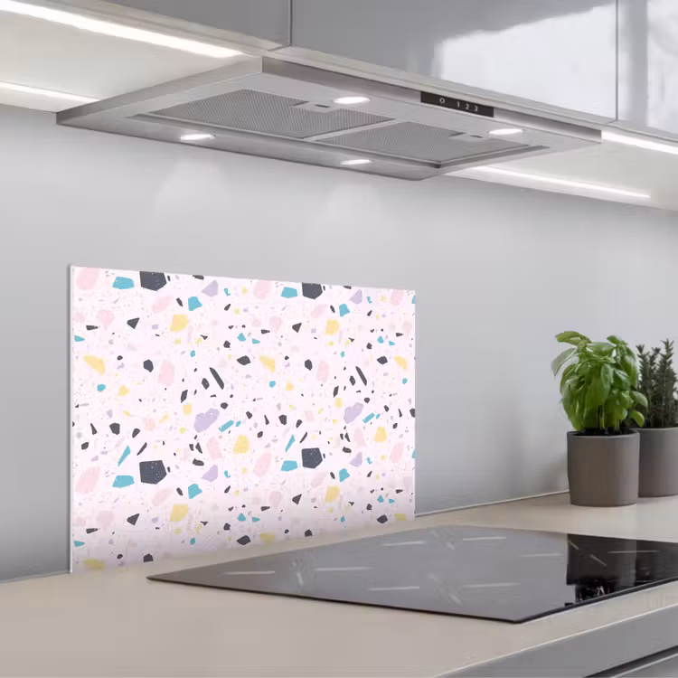 Spatscherm keuken - Terrazzo - Patroon - Zacht - Snoep — 1