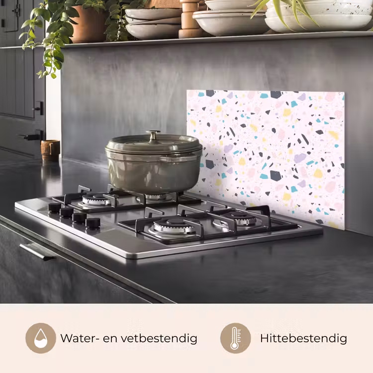 Spatscherm keuken - Terrazzo - Patroon - Zacht - Snoep — 2