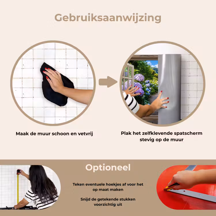 Spatscherm keuken - Doorkijk - Hortensia - Pad - Natuur — 6