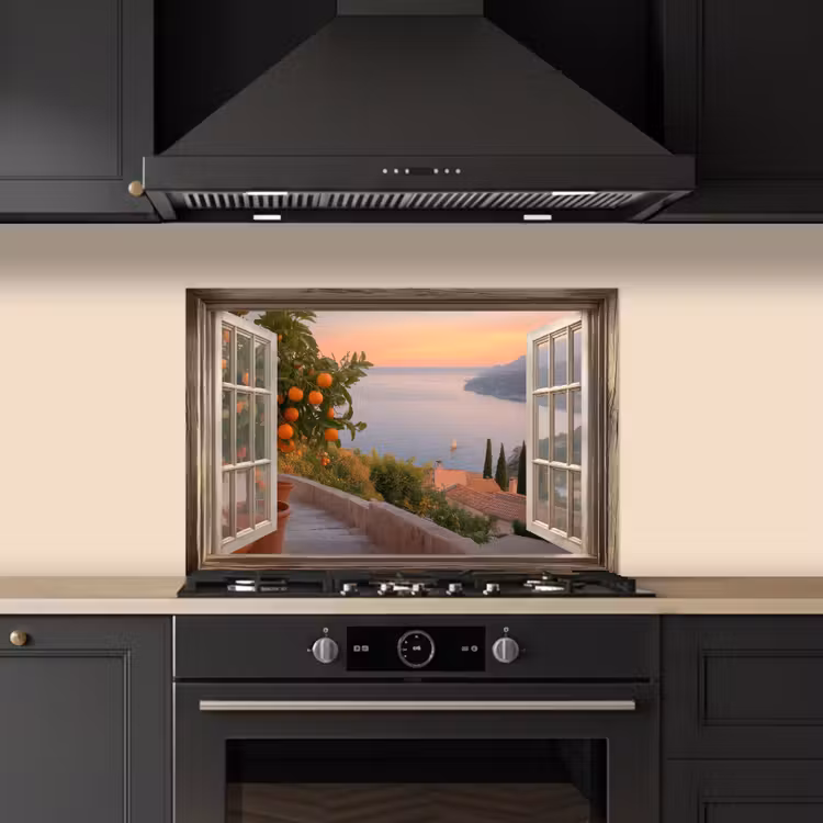 Spatscherm keuken - Doorkijk - Uitzicht - Meer - Landschap — 5