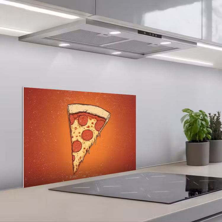 Spatscherm keuken - Pizza - Kaas - Rood - Pepperoni — 1