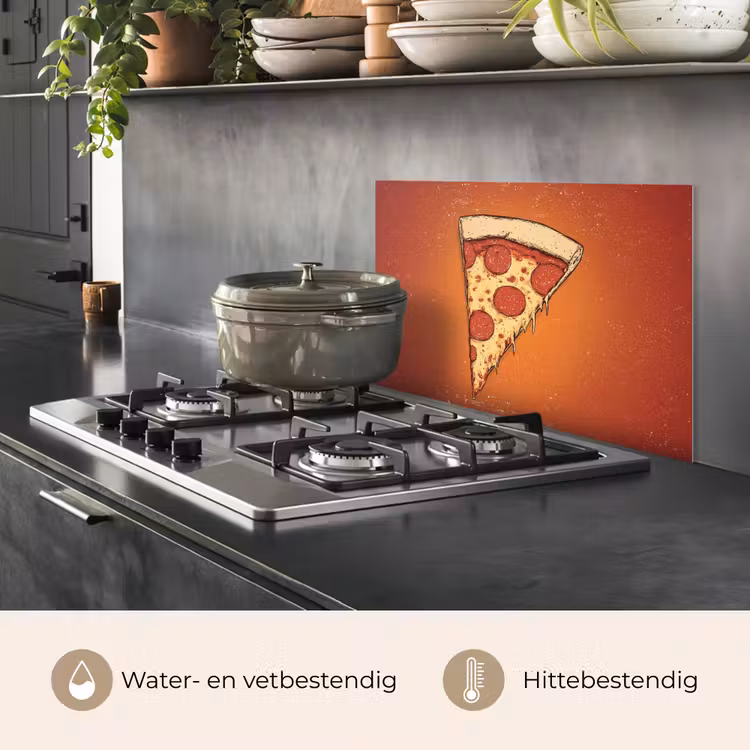 Spatscherm keuken - Pizza - Kaas - Rood - Pepperoni — 2