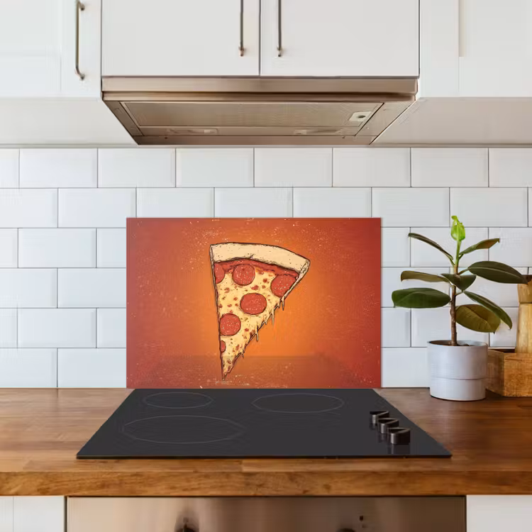 Spatscherm keuken - Pizza - Kaas - Rood - Pepperoni — 3