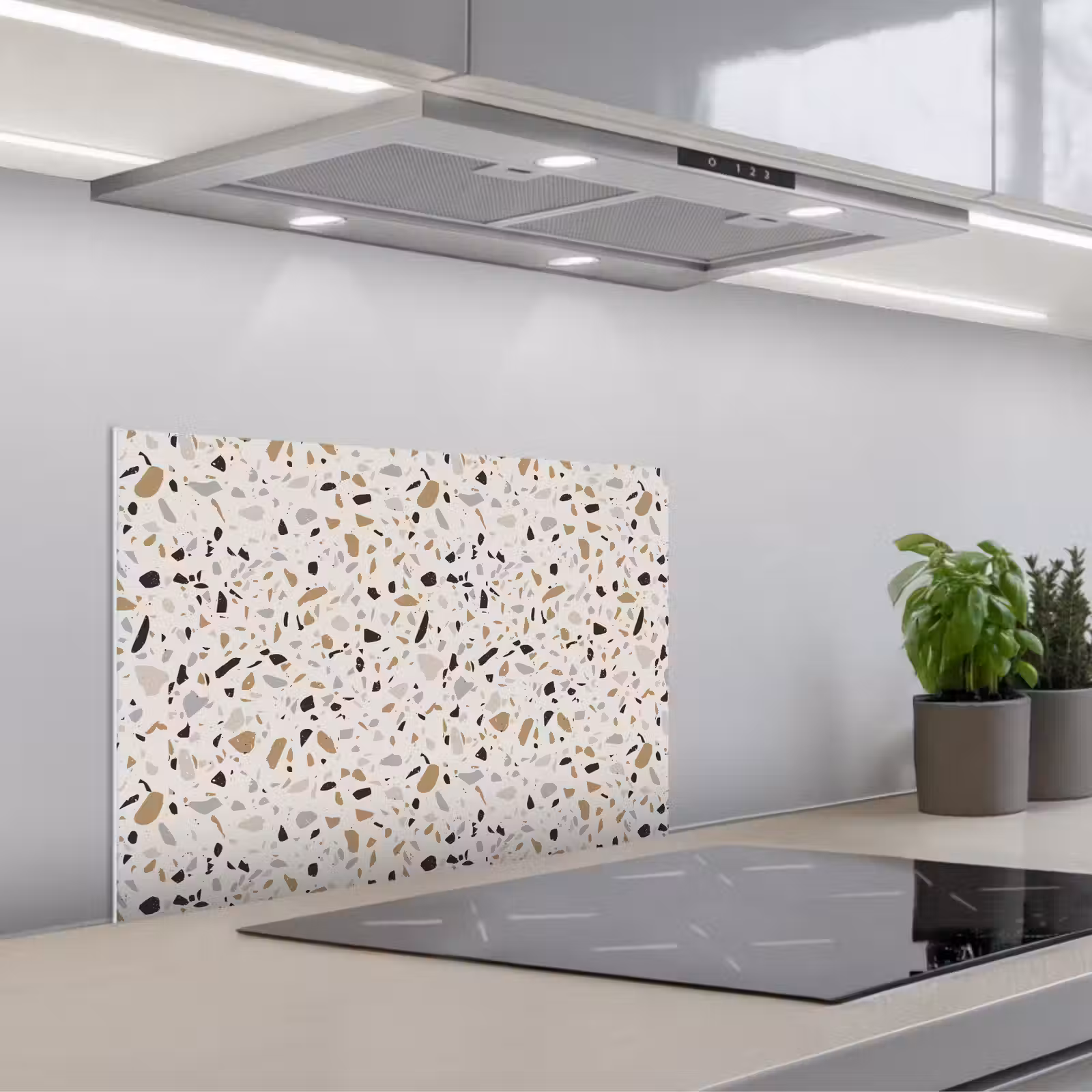 Spatscherm keuken - Terrazzo - Patroon - Staal — 1