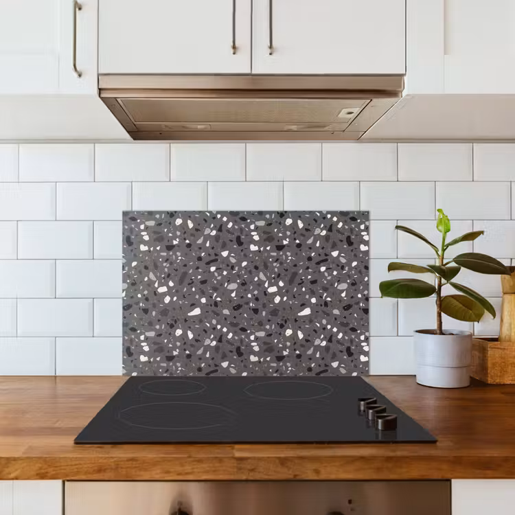 Spatscherm keuken - Terrazzo -  Patroon - Grijs — 3