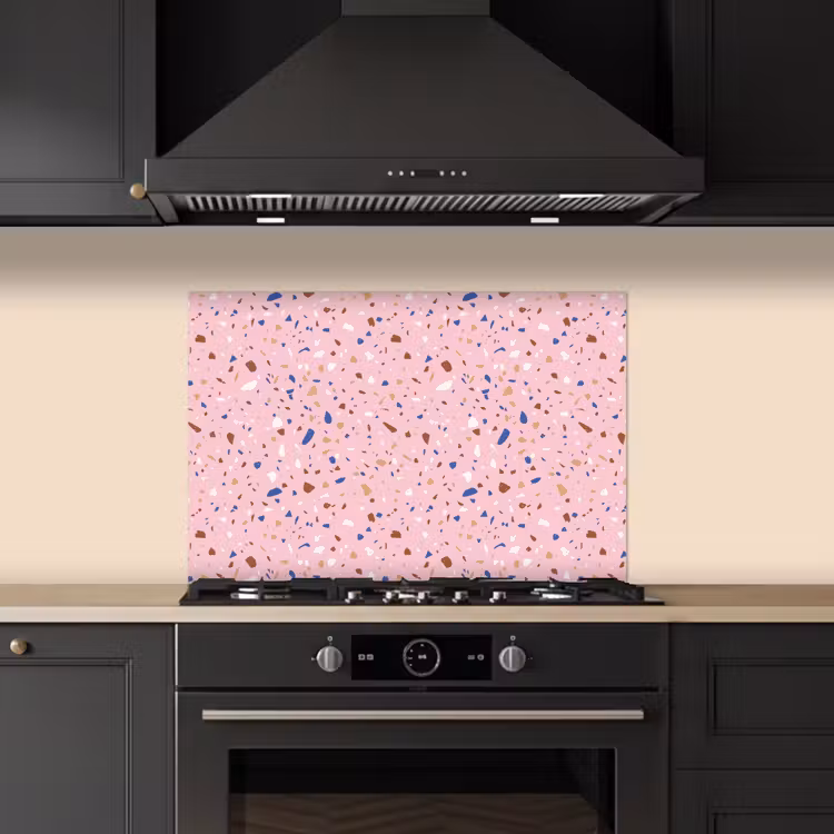 Spatscherm keuken - Terrazzo - Patroon - Kleurrijk - Roze — 5