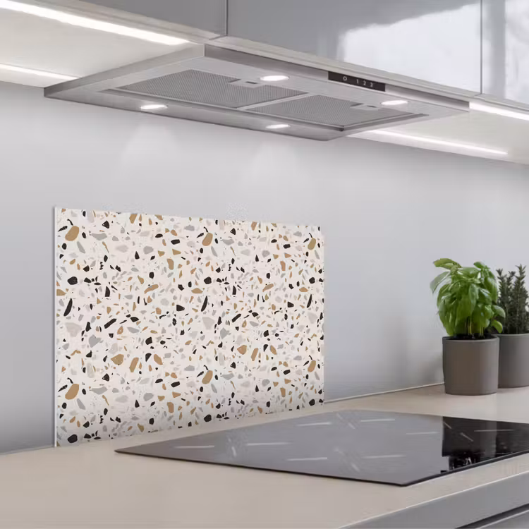 Spatscherm keuken - Terrazzo - Patroon - Staal — 1