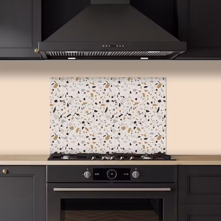 Spatscherm keuken - Terrazzo - Patroon - Staal — 5