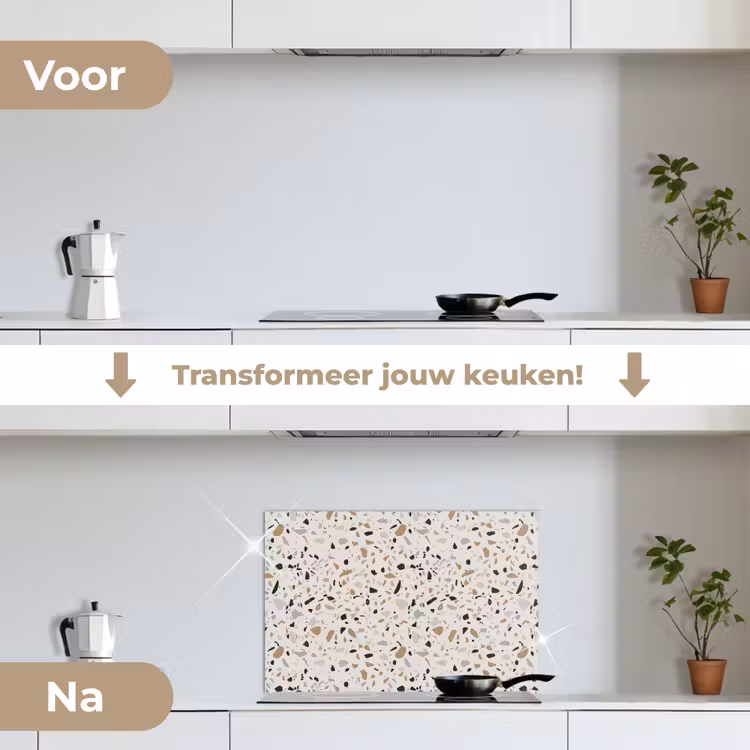 Spatscherm keuken - Terrazzo - Patroon - Staal — 7
