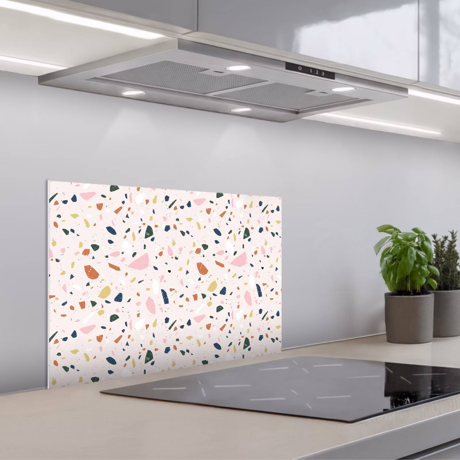 Spatscherm keuken - Terrazzo - Patroon - Kleurrijk — 1