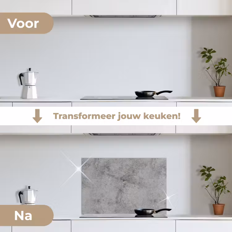 Spatscherm keuken - Beton - Grijs - Patronen — 7