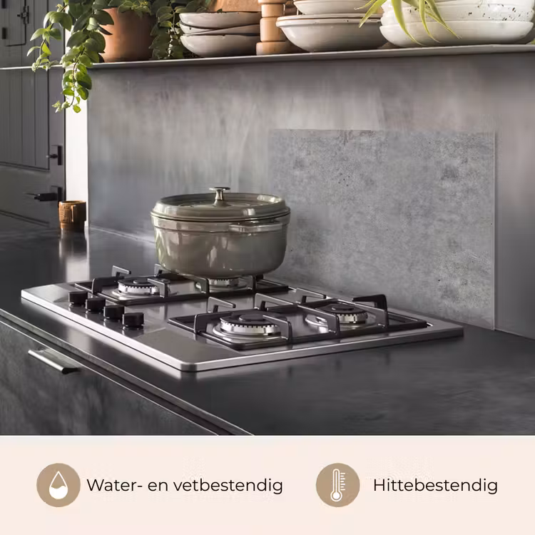 Spatscherm keuken - Beton - Industrieel - Patronen — 2