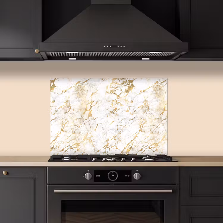 Spatscherm keuken - Goudspatten - Wit - Marmer — 5