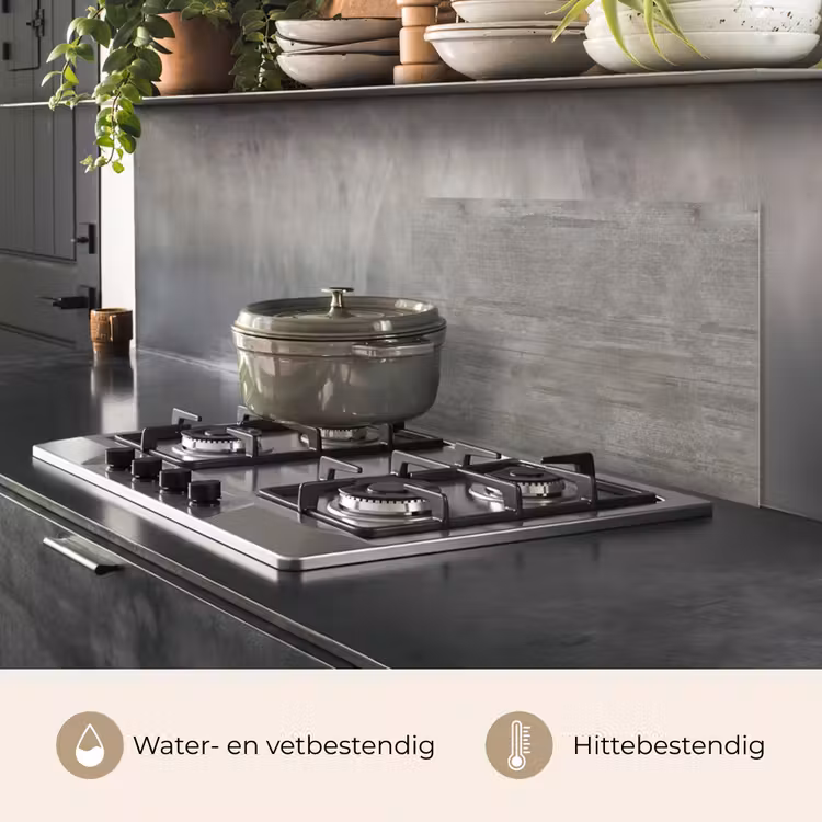 Spatscherm keuken - Patroon - Beton - Grijs — 2