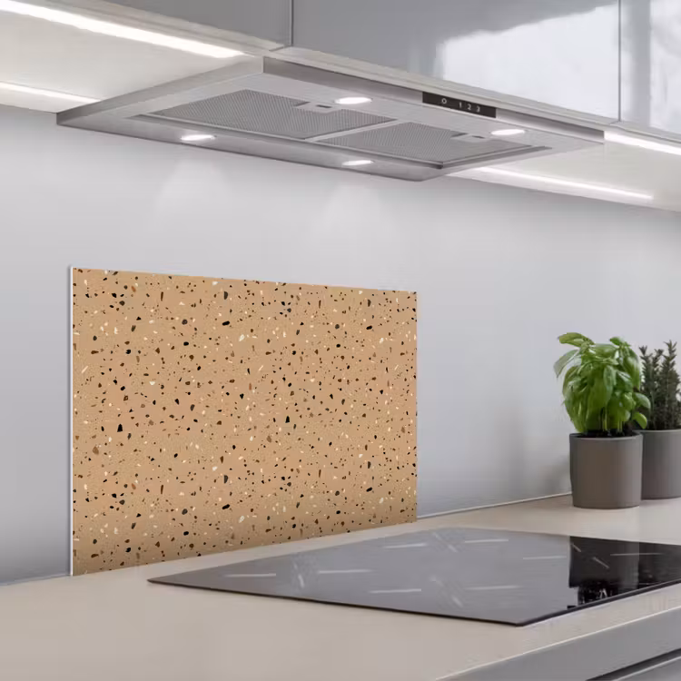 Spatscherm keuken - Terrazzo - Patroon - Beige — 1