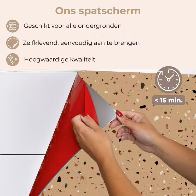 Spatscherm keuken - Terrazzo - Patroon - Beige — 4