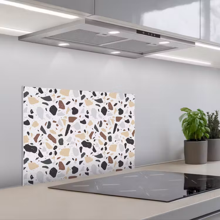 Spatscherm keuken - Terrazzo - Patroon - Kleurrijk - Klei — 1