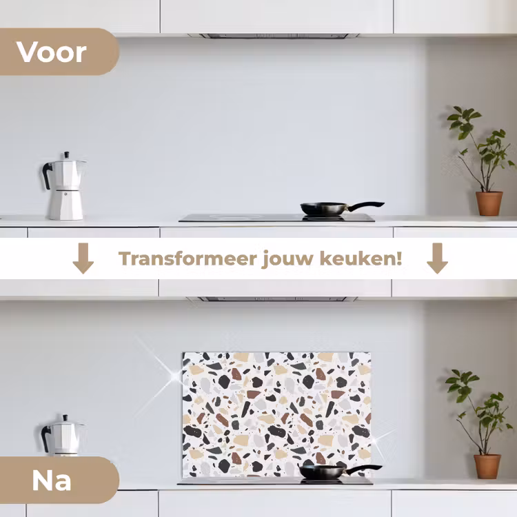 Spatscherm keuken - Terrazzo - Patroon - Kleurrijk - Klei — 7