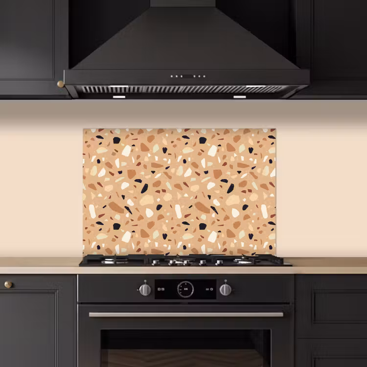 Spatscherm keuken - Terrazzo - Patroon - Kleurrijk - Oranje — 5
