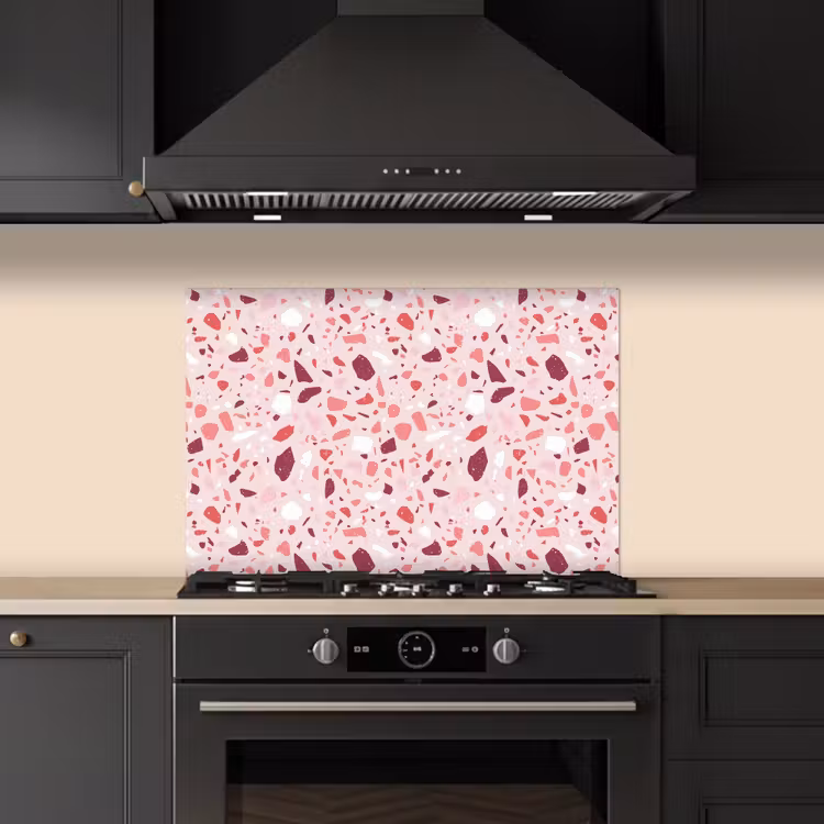 Spatscherm keuken - Terrazzo - Patroon - Roze — 5