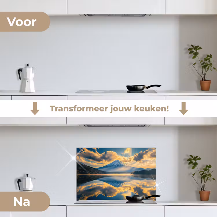 Spatscherm keuken - Berg - Rivier - Zonsondergang — 7